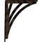 Ekena Millwork Nevio Wrought Iron Bracket, (Single center brace), Antiqued Brass 1 1/2"W x 12"D x 15"H BKTM01X12X15SNEABS - alternate 6